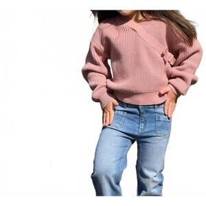 NEW VIGNETTE kid's zoe long sleeve sweater in rose